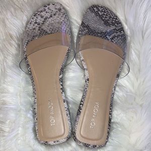 Top Moda Snake Print Slide Sandals